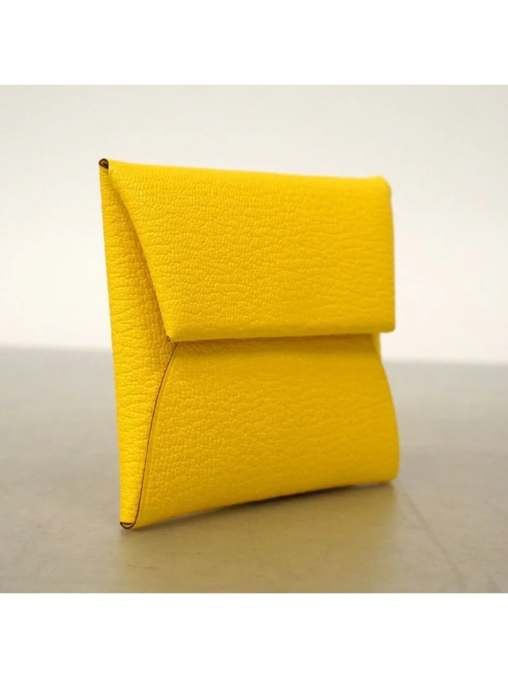 Hermes Coin Case Bastia Chevre Mysore Jaune Nable Silver